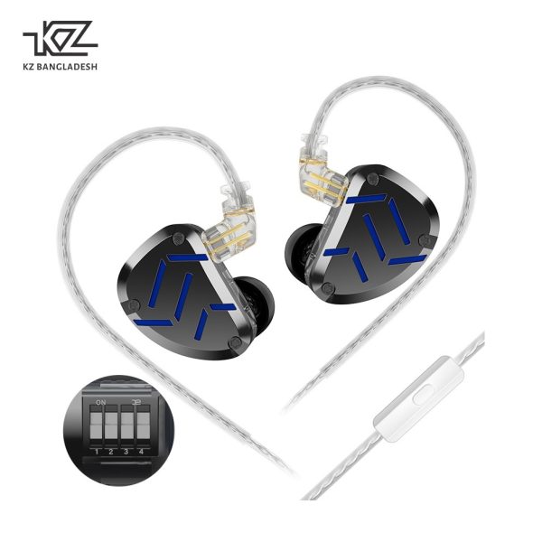 KZ EDX In-Ear Monitors, HiFi Stereo Stage/Studio IEM Wired Noise Isolating Sport Earphones/Earbuds/Headphones With Detachable Cable 2Pin For Musician Audiophile (Without Mic, Black) - Tamaño Without Mic - Color Black