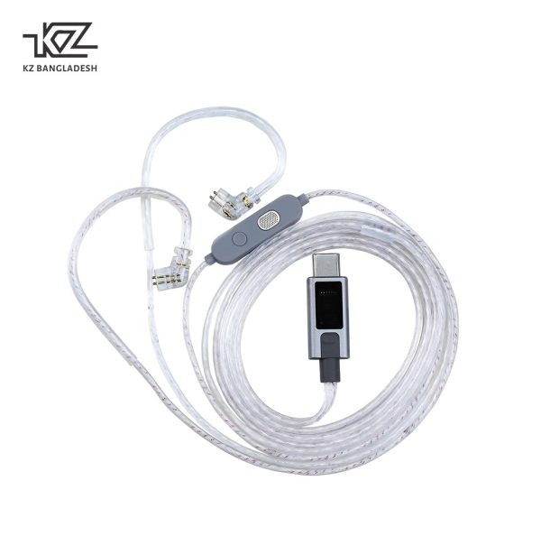 KZ M2 Dual Mic Type C EQ Tuning Switch Silver Plated Upgrade Cable